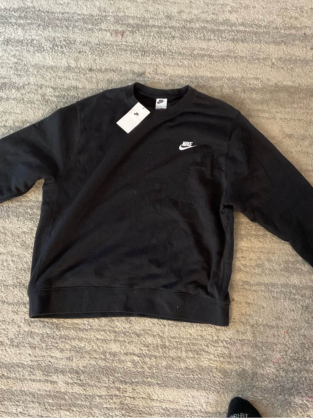 Nike Black Crewneck Sweatshirt with White Swoosh
